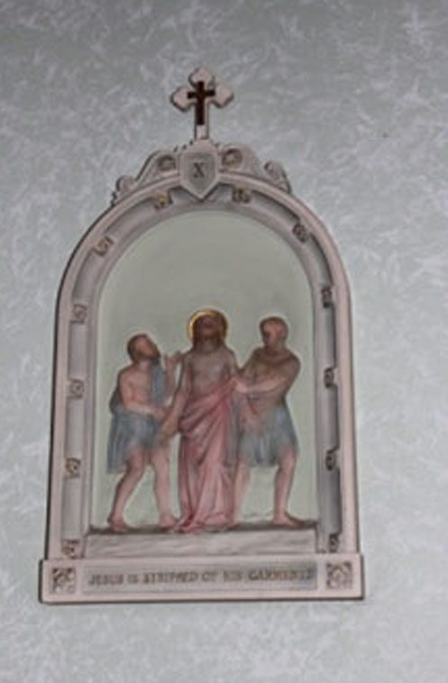 The tenth chapter sculpture of the Station of the Cross