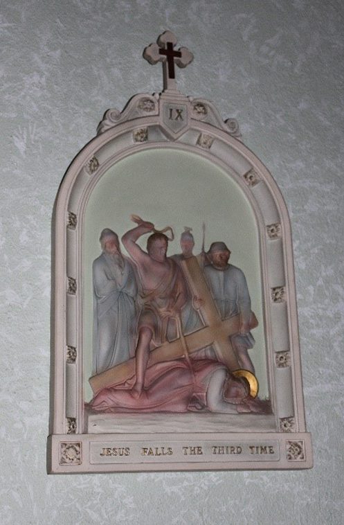 The ninth chapter sculpture of the Station of the Cross